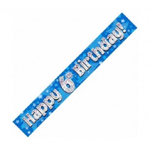 Blue Stars 6th Birthday Banner